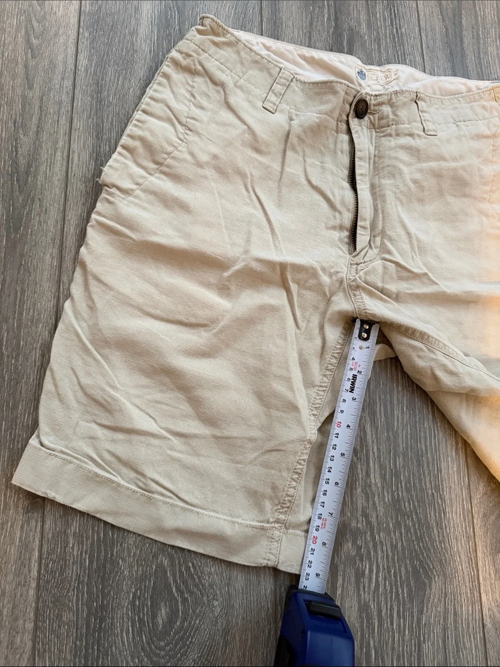 J. Crew - Linen & Cotton Blend Flat Front Chino Shorts in Cream - Size 30